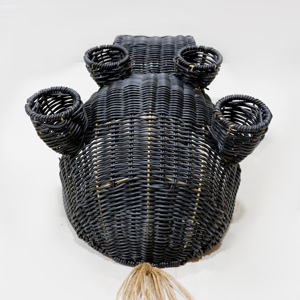Cesta de Almacenamiento Hippo, Organizador de Juguetes de Ratán Sintético Negro, Decorativa y Vertical - Product Image 5