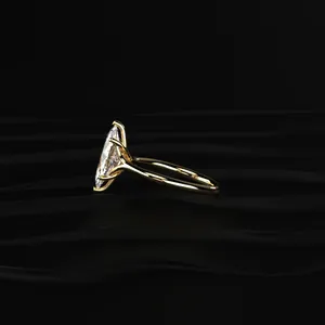 Anillo de compromiso solitario con diamante marquesa de 2 quilates y piedra mística, con certificado IGI de claridad VVS-VS, compra directamente del proveedor. - Product Image 5