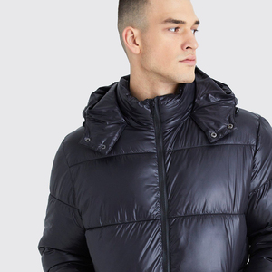 2026 Men Hooded Puffer Jacket Windproof <b>Winter</b> <b>Coat</b> <b>Thick</b> Polyester Wadding Regular Fit Zipper Closure Casual Style - Product Image 3