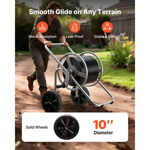 Carrello Avvolgitubo ad Alta Pressione 200/300 ft, Avvolgitubo da Giardino a Due Ruote Resistente con Rete, Lunghezza 50ft con Maniglia - Product Image 5