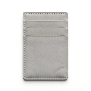 Porte-cartes minimaliste en cuir véritable, best-seller, fin, multi-fentes, anti-RFID, sans fermeture, marron, pour cartes de crédit, export BD - Product Image 3