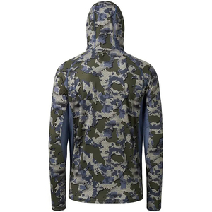 Sweat à capuche camouflage pour homme à manches longues, séchage rapide, avec masque intégré, coupe classique, pour l'été et les loisirs - Product Image 2