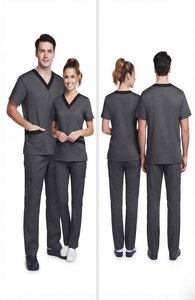 Medical <b>Scrub</b> <b>Set</b> for Nurses Doctors Hospital Staff-Professional Knitted Breathable Comfortable <b>Scrub</b> <b>Sets</b> - Product Image 3