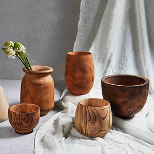 Turned Wooden Flower Vase Lathe Crafted <b>Smooth</b> Decorative Vase for Living Room Dining Table Home Decor and Gifting Use - Product Image 1