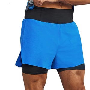 Shorts de sport taille haute pour hommes, séchage rapide, en Spandex et Polyester, couleur unie, taille élastique, pour la course et l'entraînement, Fabricant OEM ODM - Product Image 3