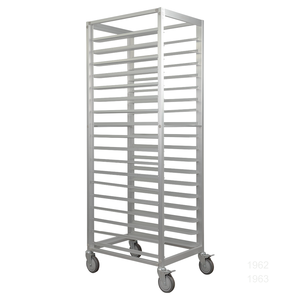 Carrito de Panadería Atlas Star SN-1963 de 18 Estantes, Aleación de Aluminio Anodizado Plateado, con Ruedas con Freno y Bandejas Extraíbles para Uso Comercial - Product Image 1