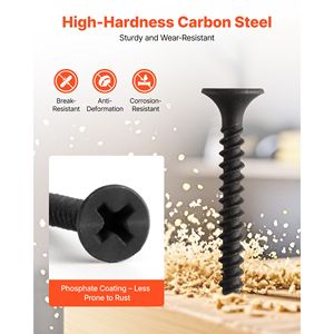 Tornillos Autoperforantes para Paneles de Yeso de Acero de Aleación de Alta Dureza # 6 tornillos para paneles de yeso y madera de 1-1/4 pulgadas de longitud, en rollo, multiusos - Product Image 1