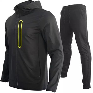 Chándal con Capucha Cortavientos con Detalle de Cremallera Amarilla, Manga Larga, Tejido de Poliéster, Ropa de Otoño - Product Image 1