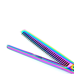 Ciseaux professionnels de coiffure pour la coupe et l'effilage des cheveux, manche en acier inoxydable, dents plates, outil de beauté, ciseaux de coiffure tranchants - Product Image 3