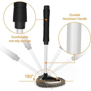Set di Strumenti per la Pulizia dell'Auto con Manico Estensibile, 3 Pezzi in Microfibra, 2 Pezzi in Ciniglia, Strumento per la Pulizia del Parabrezza, Cura degli Interni - Product Image 6