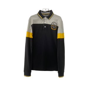 Polo à manches longues 100% coton décontracté pour hommes, confortable et solide, patte de boutonnage, respirant, coupe régulière, nouveau design - Product Image 1