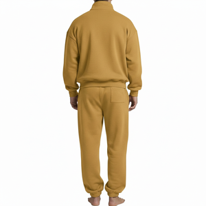 Ensemble de survêtement pour homme 100 % coton écologique, coupe décontractée, manches longues, polaire chaude, respirant, grandes tailles – Nouvelle collection très prisée - Product Image 3