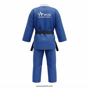 Uniforme de Taekwondo WIZE INTERNATIONAL para Adultos, Unisex, Azul, Poliéster Transpirable, Corte Regular, Logotipo Frontal - Product Image 2