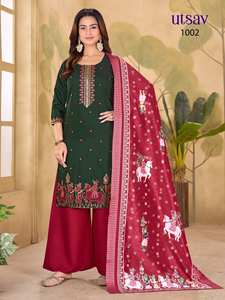 Accesorios de Moda, Trajes Salwar para Mujer, Diseño Indio-Pakistaní, Bordados, de Algodón y Seda, para Fiestas, Último Diseño - Product Image 6