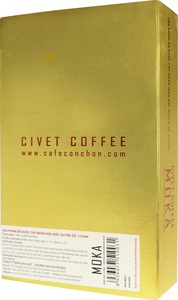 กาแฟมอคคาคั่วขนาดกลางของแท้มีฉลากส่วนตัว 'coffee' แบบดั้งเดิมจากเวียดนาม