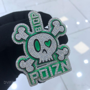Colgante de Calavera Totalmente Cubierto de Diamantes, Estilo Hip Hop, con Moissanita VSS, Joyería para Raperos, Colgante de Calavera de Plata 925 para Hombre - Product Image 1