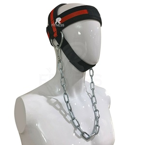 Arnés de cabeza RC Fitness Wear para ejercicios de flexión de cuello, cadena ajustable para levantamiento de pesas, entrenador de placas de peso, neopreno profesional - Product Image 1
