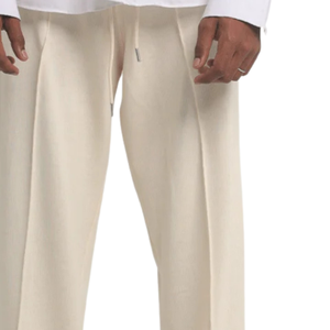 Wholesale <b>Men</b> Wide Leg <b>Trousers</b> Custom Loose Fit <b>Elastic</b> <b>Waist</b> Drawstring Open Hem Side Pockets Casual Streetwear OEM ODM Supply - Product Image 5