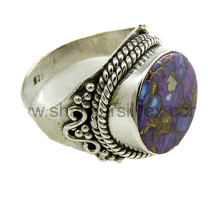 Top Selling Genuine Purple Copper Turquoise Gemstone <b>Ring</b> <b>Crafted</b> From 925 Solid Sterling Silver Dainty Promise Bohemian <b>Ring</b> - Product Image 3