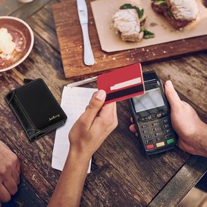 Portefeuille en cuir à trois volets pour homme avec fermeture éclair, porte-cartes d'identité et 14 emplacements pour cartes de crédit, pochette et pochette de soirée avec fenêtre d'identification - Product Image 6