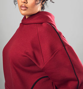 Sweat-shirts rouges sur mesure, sweat-shirt de voyage en mode avion pour hommes et femmes, sweat-shirts surdimensionnés, fabricant de vêtements - Product Image 3