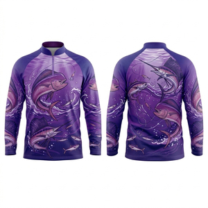 Maillot de pêche unisexe personnalisé, entièrement imprimé par sublimation, manches longues, protection UV, séchage rapide, respirant, sports de plein air - Product Image 1