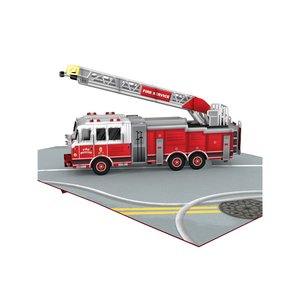 Tarjeta de Felicitación 3D Pop-Up de Camión de Bomberos con Diseño Personalizado para el Día del Padre y Cumpleaños - Arte en Papel Viet - Product Image 3