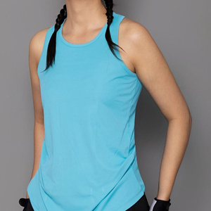 Womens Strappy Racerback Tank <b>Top</b> <b>Blue</b> Quick Dry Sleeveless Yoga Athletic <b>Vest</b> Manufacturer - Product Image 3