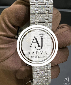 Reloj Mecánico Iced con Cristales, Pulsera de Eslabones, Esfera Plateada, Estilo Joyería de Vestir - Product Image 5