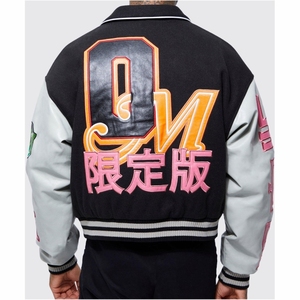 Customized Baseball <b>Jacket</b> For Men Men's Varsity <b>Jackets</b> Heavyweight Wool Body Chenille Embroidery Patches <b>Patchwork</b> <b>Jacket</b> - Product Image 3