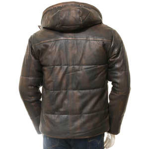 OEM ODM Service Men's Full Sleeve Leather <b>Jacket</b> with Canvas Fabric Front Logo Winter Adult - Product Image 2
