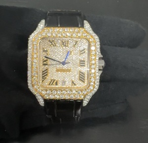 นาฬิกาข้อมือผู้ชายดีไซน์หรูหรา ระดับไฮเอนด์ ประดับเพชรโมอิสซาไนต์ VVS สายสแตนเลส กระจกแซฟไฟร์ กันน้ำ สำหรับนักธุรกิจ - Product Image 1