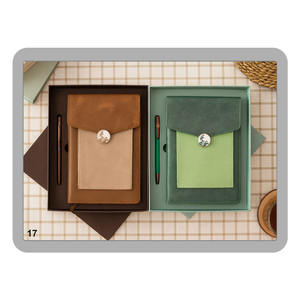 Set de Regalo de Oficina de Negocios, Agenda de Cuero PU con Impresión Personalizada, Bolígrafo, Llavero, Tarjetero, para San Valentín, Navidad - Product Image 4