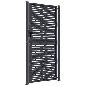 Puerta de Jardín de Acero Antracita 39.4x68.9, Diseño Cuadrado, Rejilla y Puertas para Cercas - Product Image 5