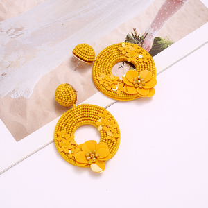 Handmade Classic Embroidery Seed Bead <b>Hook</b> Orthodox <b>Earrings</b> India Leaf Design - Product Image 6