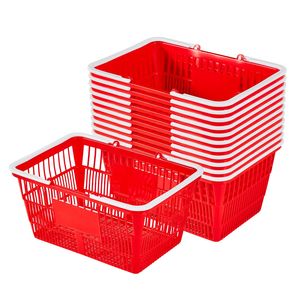 Cesti impilabili in PE da 21 litri, 12 pezzi con manici, struttura a rete densa, capacità di contenere 9 kg per lo shopping in porto - Product Image 1