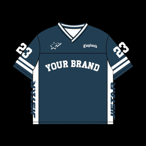 เสื้อยืดอเมริกันฟุตบอลไซส์พลัสปรับแต่งได้ ระบายอากาศ แห้งเร็ว ต้านเชื้อแบคทีเรีย แขนกุด โพลีเอสเตอร์ 100% พิมพ์ลายดิจิตอลด้านหน้า - Product Image 3