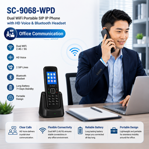 Teléfono IP Portátil SunComm SC-9068-WPD con WiFi Dual, Voz HD y Auriculares Bluetooth, Pantalla LCD a Color de 2.4 Pulgadas - Product Image 2