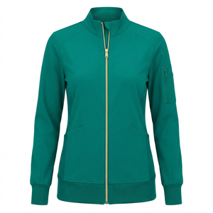 Blouse médicale personnalisée à manches longues avec fermeture éclair - Product Image 2