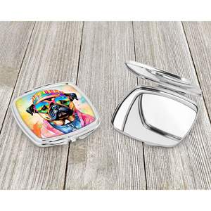Carlin Hippie Dawg miroir de maquillage de voyage Compact femmes poche pliante miroir décoratif cadeau pour les filles - Product Image 3