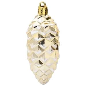 40 pièces de boules de sapin de Noël en plastique doré pour décorations festives - Product Image 4