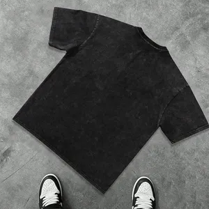 Camiseta Oversize para Hombre con Lavado Ácido - Algodón Pesado - Estilo Urbano Gris Vintage - Corte Holgado Relajado - Textura Premium - Product Image 2