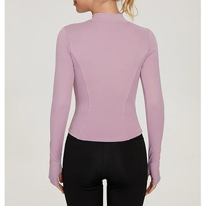 Women Fitness Gym <b>Workout</b> Shirt Nylon Tight Quick Slim Fit Sportswear Running Yoga Top Long Sleeve Zipper Sports <b>Jacket</b> - Product Image 5