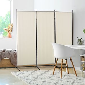 6FT 3 Panel Beige Privacy <b>Screen</b> Room Divider Modern Traditional Design Foldable Indoor Iron Metal Translucent for <b>Decoration</b> - Product Image 2