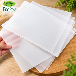 EcoRev Food Grade <b>White</b> Recyclable Glassine <b>Paper</b> Greaseproof Semi-Transparent <b>Wrapping</b> Sheets Custom Logo for Food Packaging - Product Image 6