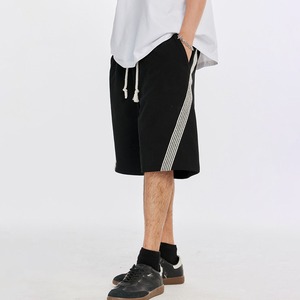 Shorts d'été personnalisés pour hommes, 100 % coton pur, longueur genou, qualité supérieure, cordon de serrage plus épais, motif élastique vieilli à la taille moyenne - Product Image 4