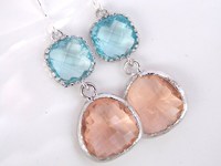 Boucles d'oreilles vintage en argent sterling bleu aquamarine scintillantes pour femme - Cadeau de mariage et de fête