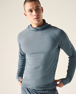 Sweat-shirt à capuche pour homme de qualité supérieure 2026, coupe ajustée, tricoté, séchage rapide, couleur unie, décontracté, pour l'automne, faible MOQ - Product Image 1
