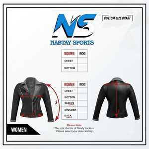 Genuine Tanned Cowhide <b>Leather</b> Women's Biker Motorcycle <b>Jacket</b> Slim Fit Quilted Hem Woven Padded Shoulder Waterproof Finished - Product Image 5