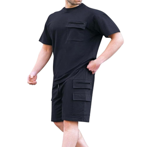 Ensemble de survêtement d'été blanc personnalisé, respirant, séchage rapide, 100% coton, chemise et short pour hommes, ensembles de jogging 100% coton - Product Image 6